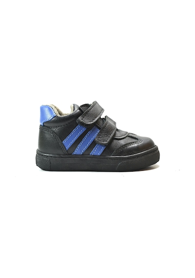 Onlo Ayakkabı S.260 Deri Siyah Mavi Ortopedik Erkek Bebek Sneaker Siyah - Mavi