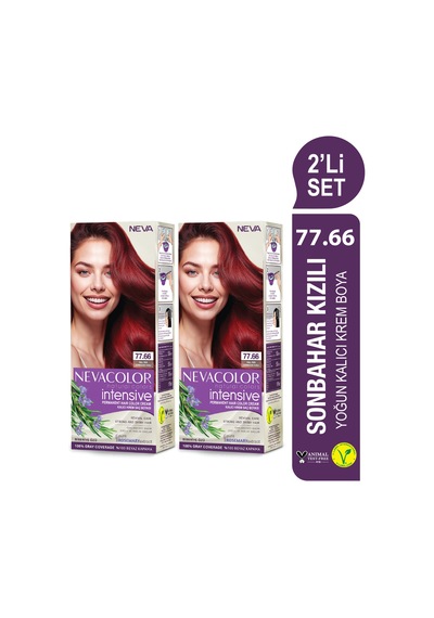 Intensıve 2'li Set 77.66 Sonbahar Kızılı Kalıcı Krem Saç Boyası Seti