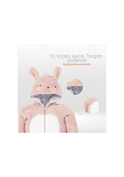 Gezenbebe Hero Kahraman Kapüşonlu Welsoft Bebek Tulum Kırmızı
