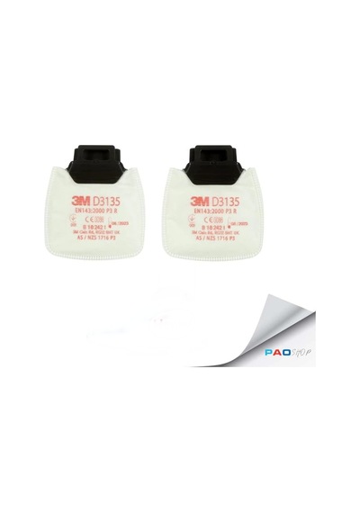 3M D3135 Secure Click P3 R Partikül Filtresi - 2 Çift