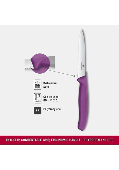 6.7735.c1 Swiss Classic 10cm Tırtıklı Soyma Bıçağı, Mor