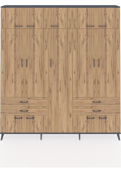Arges Dolap 12 Raflı 4 Çekmeceli 2 Askılı 220x30x243 Antrasit-çam/çam Atlas Çam/atlas Çam Arges Dolap 12 Raflı 4 Çekmeceli 2 Askılı 220x30x243 Antrasit-çam/çam Atlas Çam/atlas Çam