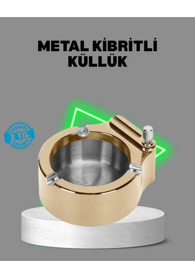 Ceylan Adam Çakmaklı Küllük Paslanmaz Metal Dayanıklı Tasarım