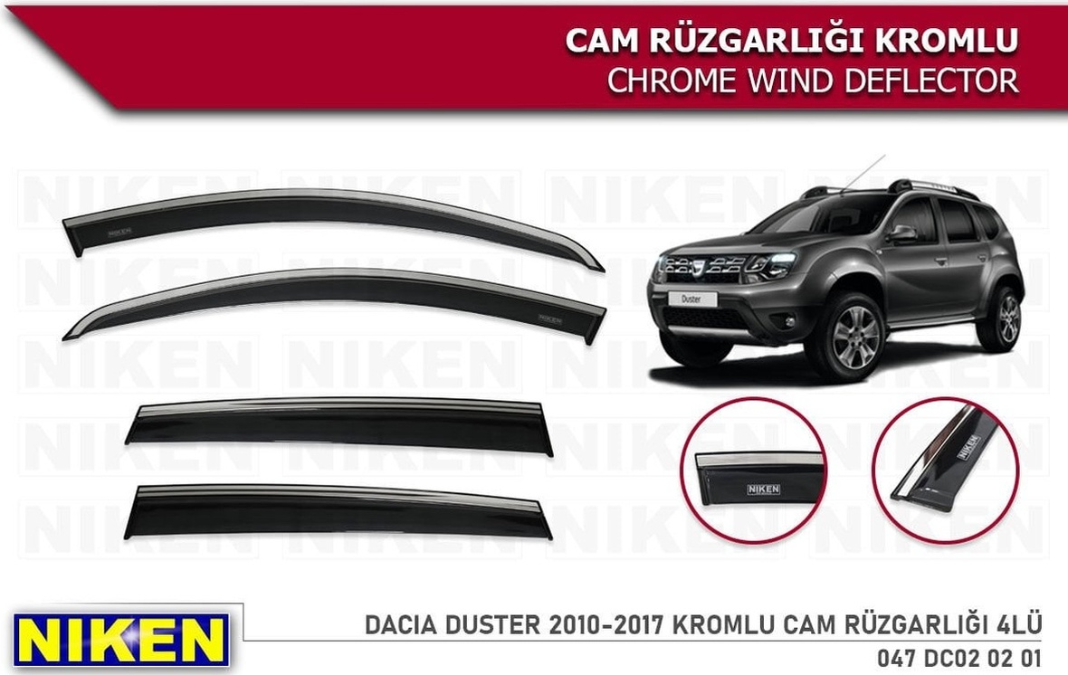 Dacia Duster Kromlu Cam Rüzgarlığı Niken 2010-2017