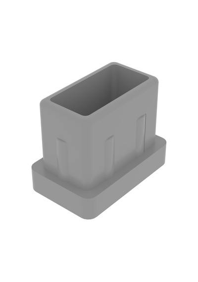 Cateksss 15x25 Mm Düz İç Profil Tapası Gri - 4 Lü Paket