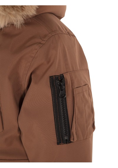 Civil Boys Kapüşonu Kürklü 2-5 Yaş Parka - Kahve