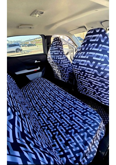 Kupon Siyah 3d Baskı Otomobil Servis Kılıfı Ön Ve Arka 4parça Takım 1.kalite Likrali Penye Yıkanabil 1 Takım