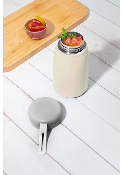 Beyaz 304 Çelik 360 Ml Bebek Mama Saklama Termosu Mug Cin842by Beyaz