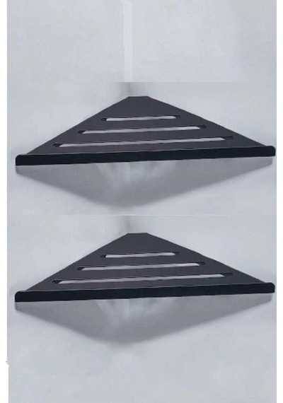 Metal Banyo/mutfak Düzenleyici Organizer Köşe Şampuan Rafı Siyah Siyah