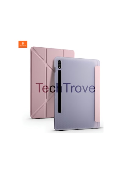 Samsung Galaxy Tab S7 Plus T970 Kılıf Kalem Bölmeli Stand Olabilen Standlı Tablet Kılıfı Kapaklı Kılıf