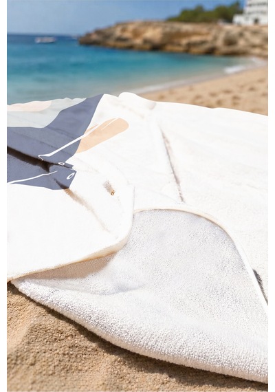 Minimalist Dağ Manzara Plaj Havlusu - Modern Bohem Pastel Renkli Hızlı Kuruyan Mikrofiber Havlu Uçuk Çayı