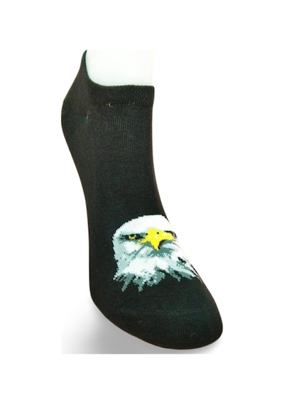 2as Siyah Beyaz Kartal Desenli Sportif Unisex Kısa Bilek Çorap Yazlık 1 Çift 113 Safran
