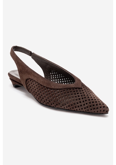 Luvishoes Lıeve Kahverengi Süet Hakiki Deri Kadın Alçak Topuklu Ayakkabı Kahverengi
