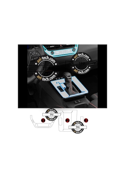 Toyota Corolla Cross Uyumlu Vites Etrafı,vites Göstergeve Klima Üstü Piano Black Tpu Koruyucu 3lü Se
