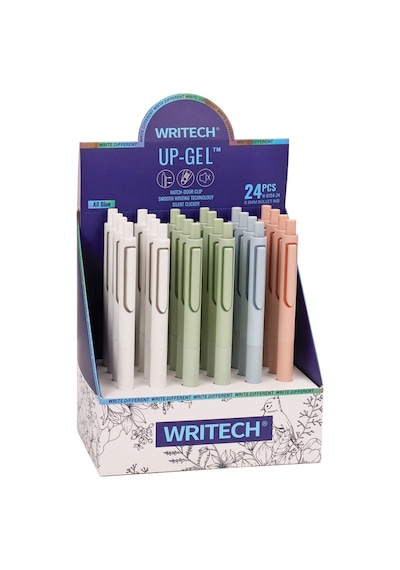 Wrıtech W-0154 Up 0,5mm Mavi Jel Kalem - 24'lü Set Ahşap
