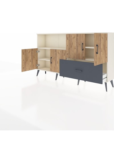 Arges Konsol 4 Raflı Tek Çekmeceli 4 Kapaklı 176x30x99 Aytaşı-çam Aytaşı-çam/antrasit Arges Konsol 4 Raflı Tek Çekmeceli 4 Kapaklı 176x30x99 Aytaşı-çam Aytaşı-çam/antrasit