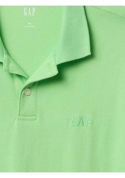 Gap Logo Piqué Polo Yaka Erkek T-shirt Yeşil-7584 Yeşil