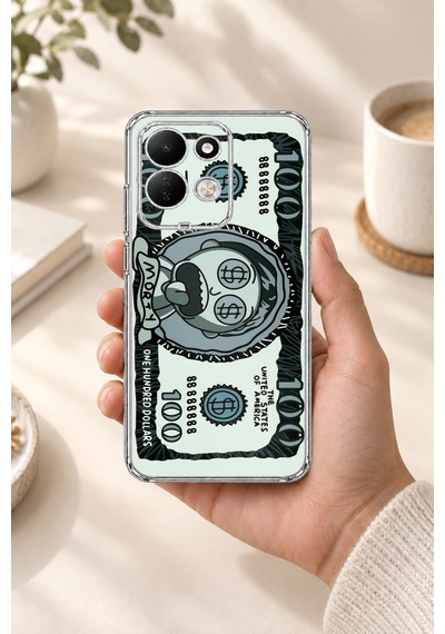 Redmi 17 4g/5g Uyumlu Morty Dolar Baskılı Silikon Kılıf