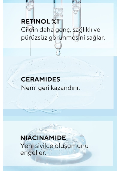 The Ceel Kırışıklık ve Yaşlanma Karşıtı Aydınlatıcı Retinol Serum Ascorbıc Acıd, %1 Retinol & Ceramides 30 ml