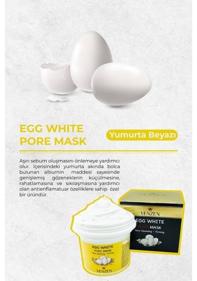 3'lü Set Egg White Pore Gözenek Maske + Black Sugar Peeling Maske + Rice Mask Maske