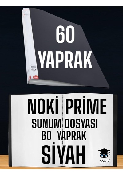60 Yaprak Siyah A4 Sunum Dosyası, Noki Prime, Yüksek Kalite Diğer