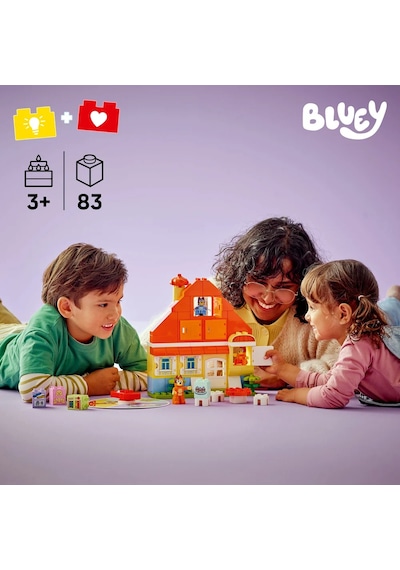 LEGO® DUPLO® Bluey: Bluey Ailesinin Evi ve Hafıza Oyunu 10459 -3 Yaş ve Üzeri Çocuklar için İnteraktif Oyun İçeren Eğitici Yapım Seti (83P)