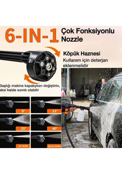 Star-El Yeni Çift Akü Şarjlı Yüksek Basınçlı Oto Araba Bahçe Halı Yıkama Ve Temizleme Tabancası Makinesi 0603976902