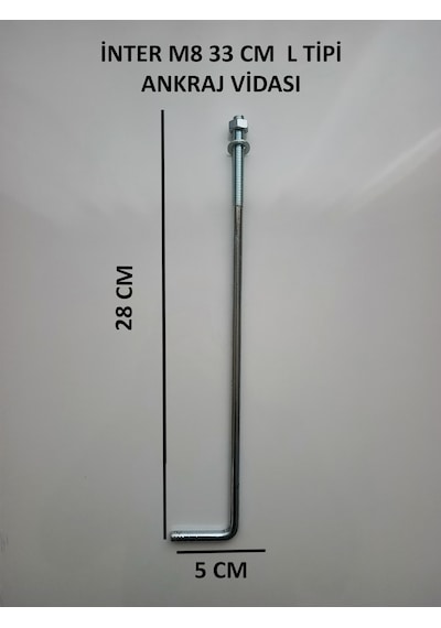 İnter L Tipi Ankraj Vidası M8 33cm 33 Cm
