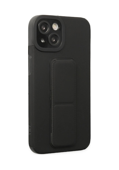 Apple Apple iPhone Uyumlu  14 Plus Kılıf Mega Standlı Silikon - Siyah