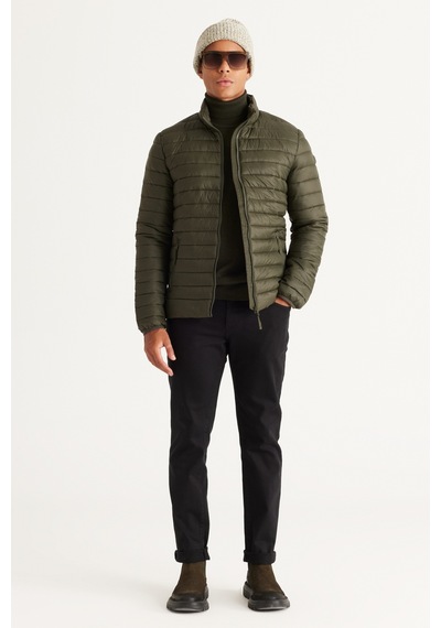 Ac&Co / Altınyıldız Classics Erkek Hakı Standart Fit Normal Kesim Dik Yaka Desenli Mont Haki Ac&Co / Altınyıldız Classics Erkek Hakı Standart Fit Normal Kesim Dik Yaka Desenli Mont Haki