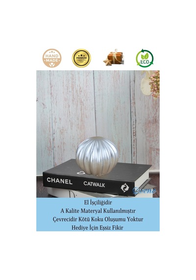 Dekoratif Biblo Kaktüs Dekor Objesi El Yapımı Hediyelik Süs Eşyası Model Kaktüs1 - Gümüş