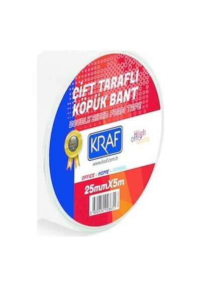 Kraft Çift Taraflı Köpük Bant 25 MM x 5 M