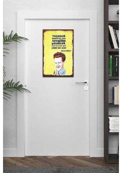 Kuşe Kağıt Duvar Posteri Yaşamak Ümitli Bir Iştir Nazım Hikmet Retro Vintage Drtr0019