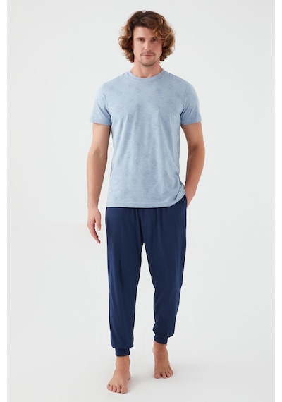 Arnetta 2504 Palm Tree Erkek Kısa Kol Pijama Takım 001