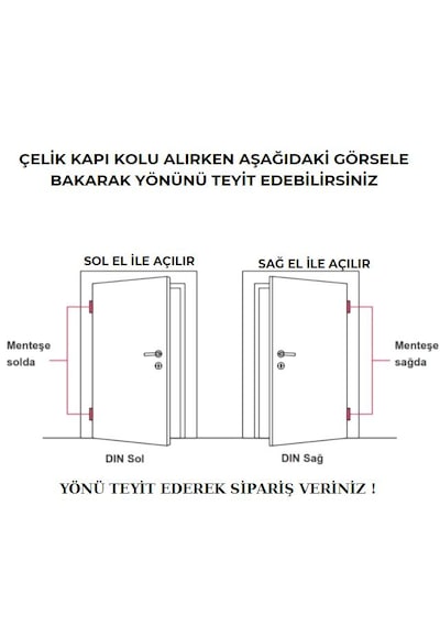 Paslanmaz L Kol Paslanmaz Rozetli Yale Sol El İle Açılır 1 Adet T