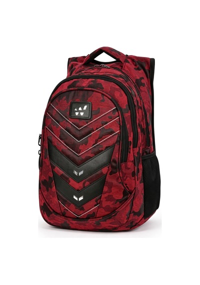 Komando Sırt Çantası Bordo Kamuflaj 3 Gözlü Kamp Ve Outdoor 46x32x18 Cm Çok Renkli