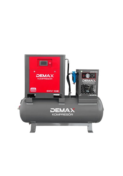 10 Hp 500 Lt Depo Üstü İnventörlü Vidalı Hava Kompresörü Demax