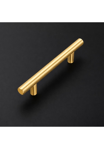 224 Mm Metal Mobilya Kulpu Mutfak Dolap Çekmece Kulpu, Dekoratif Kulp Seti 10 Adet Mat Altın