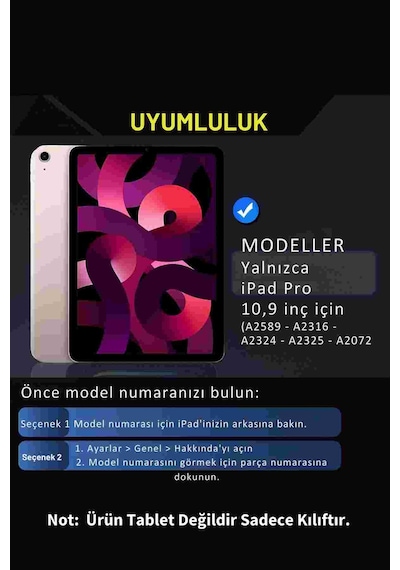 Apple Uyumlu iPad Air 10.9 İnç 5. Nesil Bluetoothlu Transparan Detaylı 360 Dönebilen Klavyeli Tablet Kılıfı Klavyeli Kılıf