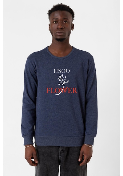 Jisoo Flower İndigo Erkek 2ip Sweatshirt İndigo