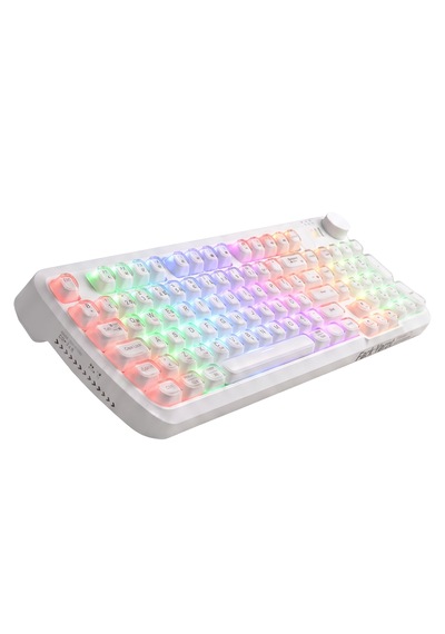Geezer Crystal Kablolu/kablosuz Bt Wireless Bağlantı Türkçe Q Klavye Beyaz Sk-710ctm