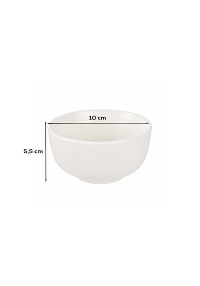 Porsima Snap 3'lü Porselen Çerezlik Ve Kahvaltılık Kase Seti 10 Cm Beyaz Sosluk & İkramlık Kase Cam
