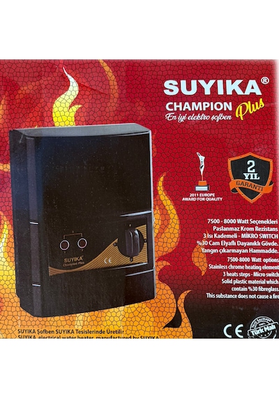 Champion Plus 7500w Elektrikli Şofben 3 Kademeli Ani Su Isıtıcı Yüksek Güçlü Hızlı Isıtma Güvenlik Korumalı Enerji Verimli