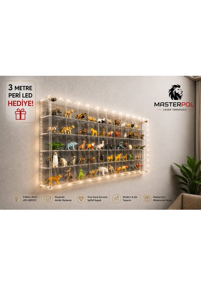50li Kapaklı Şeffaf Lego Mini Figür Miniş Yapi Taşı Lego Bricks Blok Ölçülerine Uygun Sergileme Rafı Standı