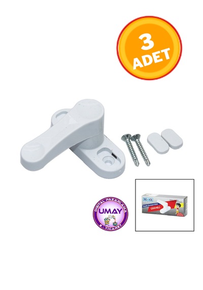 3 Adet Pvc Ahşap Ve Alüminyum Kapı - Pencere Çekmeli Plastik Çocuk Emniyet Kilidi