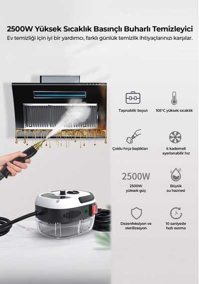 Robo RB00000288 2500 W Yüksek Basınçlı Buharlı Temizleyici