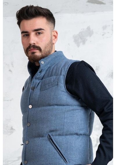 Sir Slimfit Çıtçıtlı Şişme Erkek Yelek