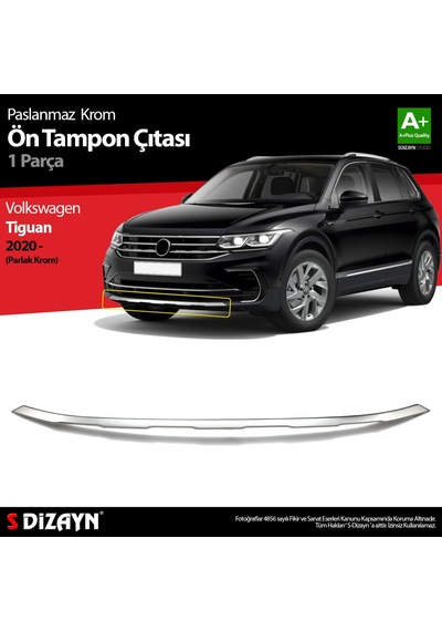 S-Dizayn  Volkswagen Tiguan Krom Ön Tampon Çıtası 2020 Üzeri (Parlak Krom)