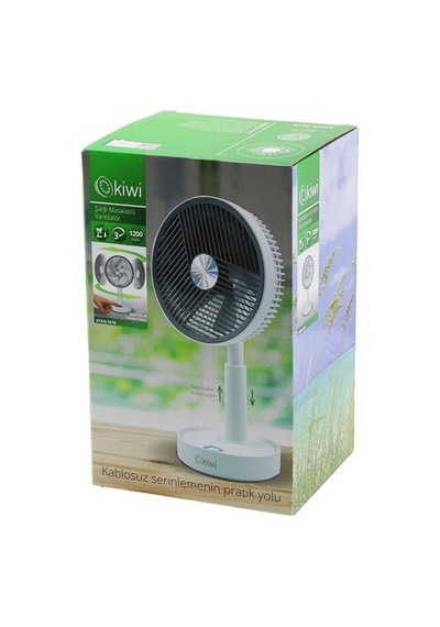 Kiwi Kfan-7618 Usb Şarjlı 5 İnç - 13.4cm Masa Üstü Vantilatör 3 Kademe Hız 5 Pls.kanat Ayarlı Yükseklik:20-28cm Timya/go1395 197792