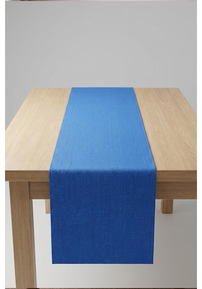 Dekoratif Bohem Runner - Yemek Masası Ve Salon Konsol Örtüsü 50x150 Cm Göl Mavisi